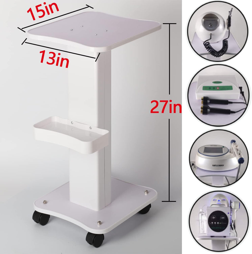 White Rolling Beauty Salon Trolley Cart with Storage Tray J57789