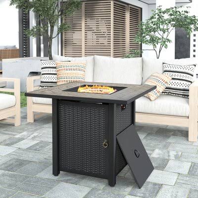 29.99-Inch Square Propane Gas Fire Table with Imitation Marble Top X4987