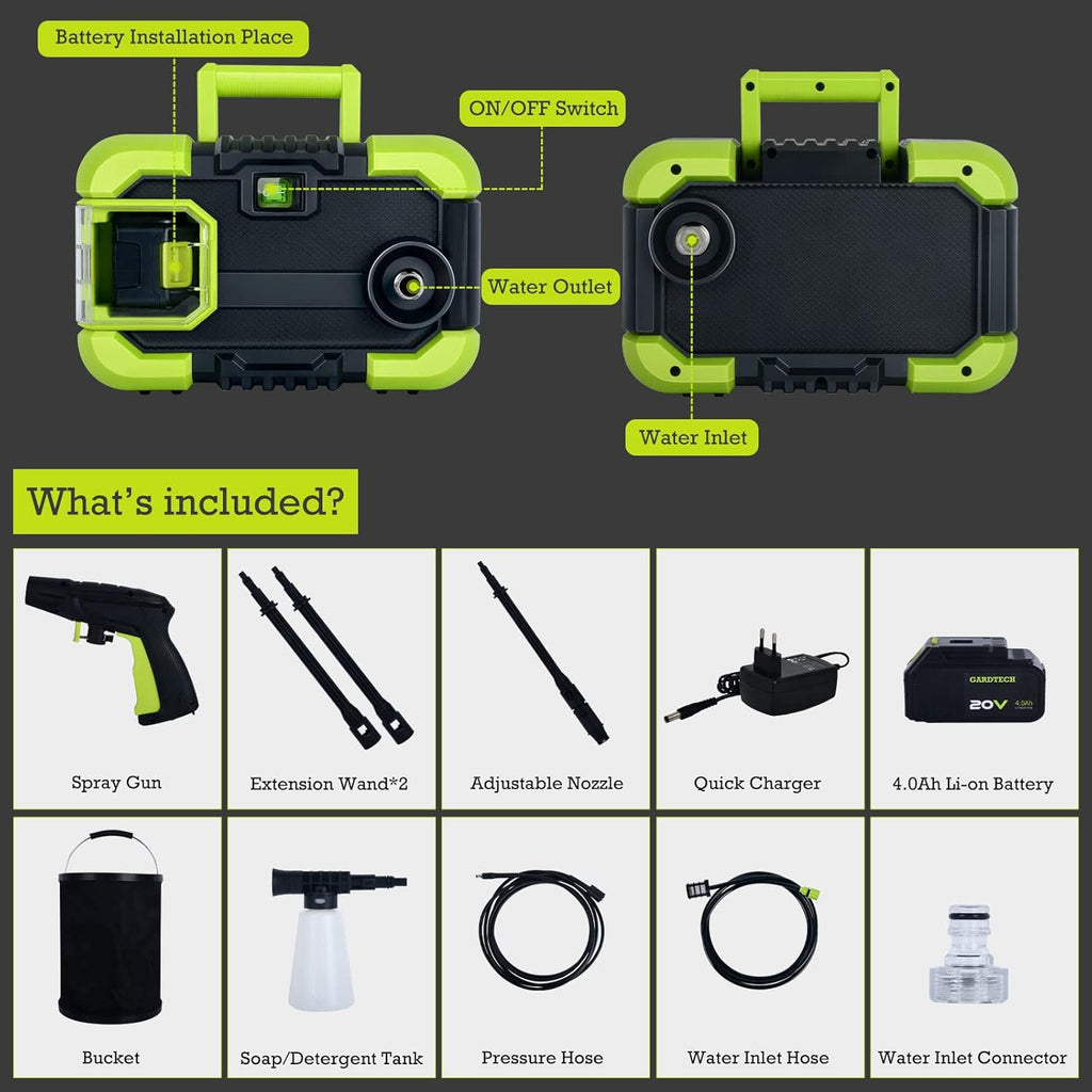 Cordless High Pressure Washer with 4.0A Li-on Battery I5092