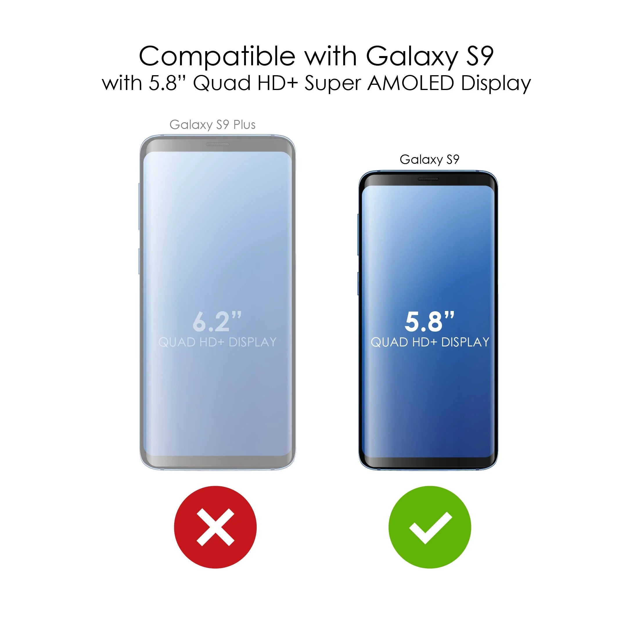 Clear Shockproof Hybrid Case for Samsung Galaxy S9 with Tempered Glass Screen Protector V601