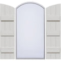 Rustic Faux Wood Shutters with Elliptical Arch Top L484750