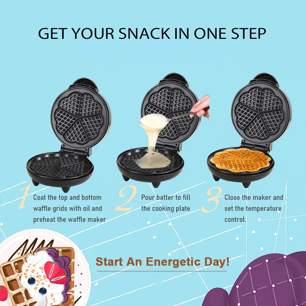 1000W Heart-Shaped Waffle Maker L795
