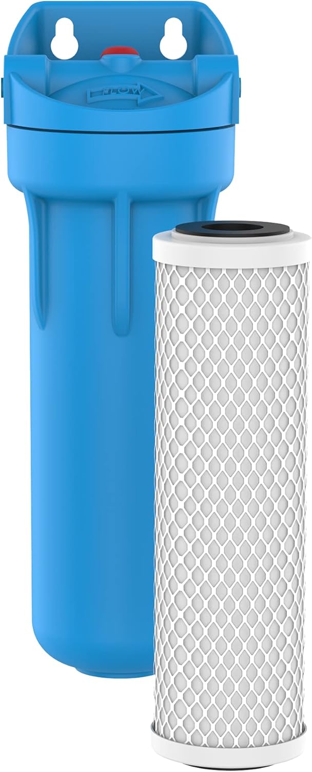 10 Premium Single-Stage Undersink Water Filtration System with Carbon Cartridge Y921181