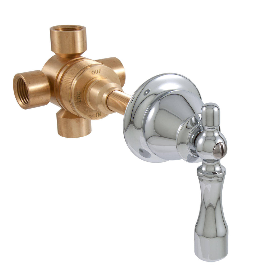 Traditional Three Way In-Wall Shower Diverter with Chrome A563793