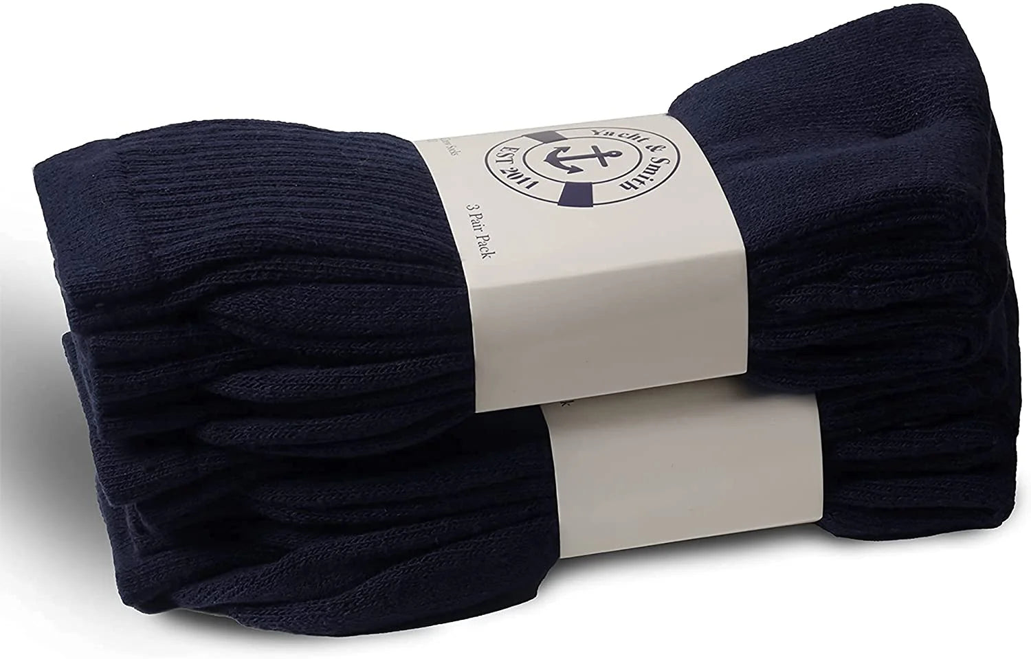 36 Pairs Navy Cotton Athletic Socks Shoe Size 10-13 I492793