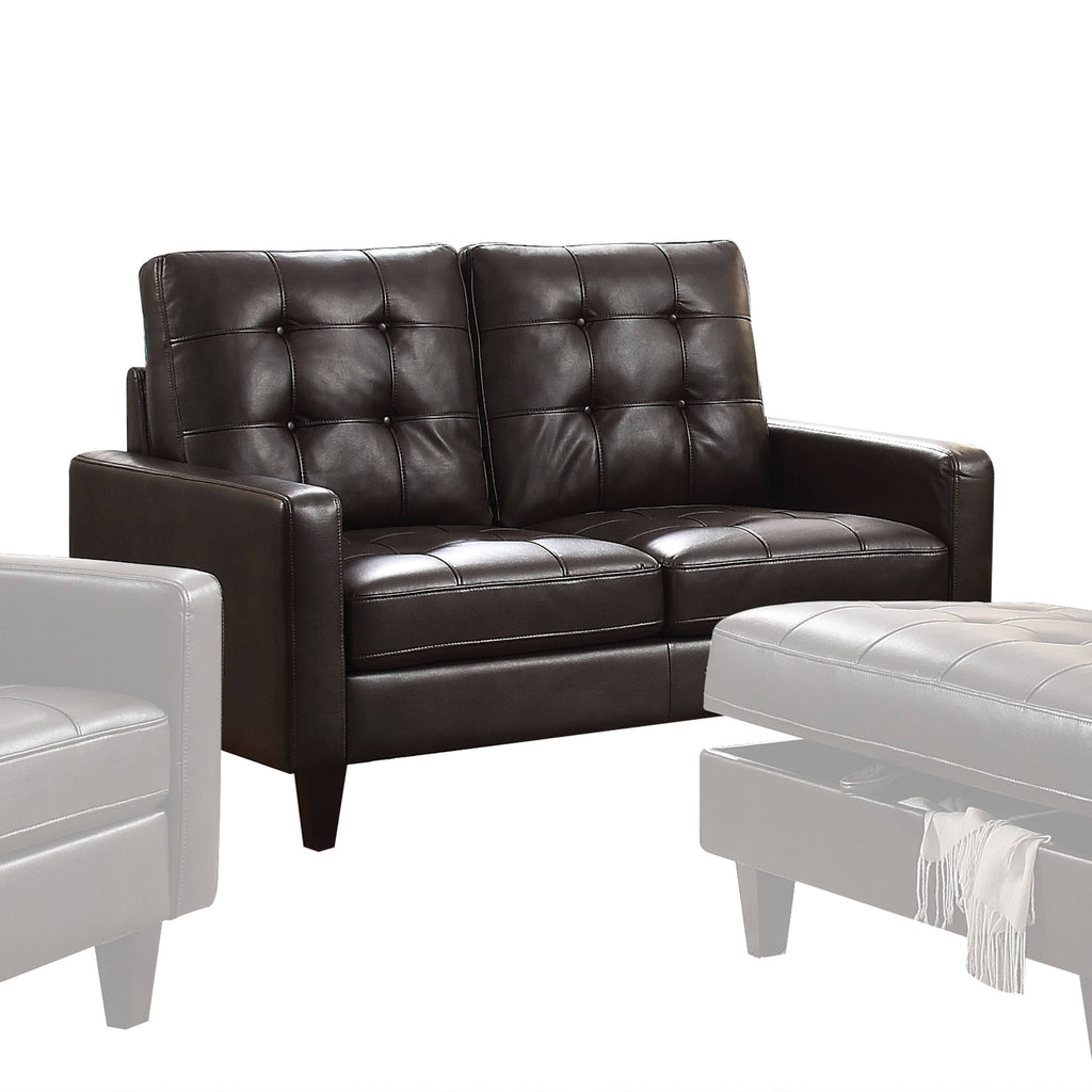 Espresso Leather-Gel Loveseat G223048