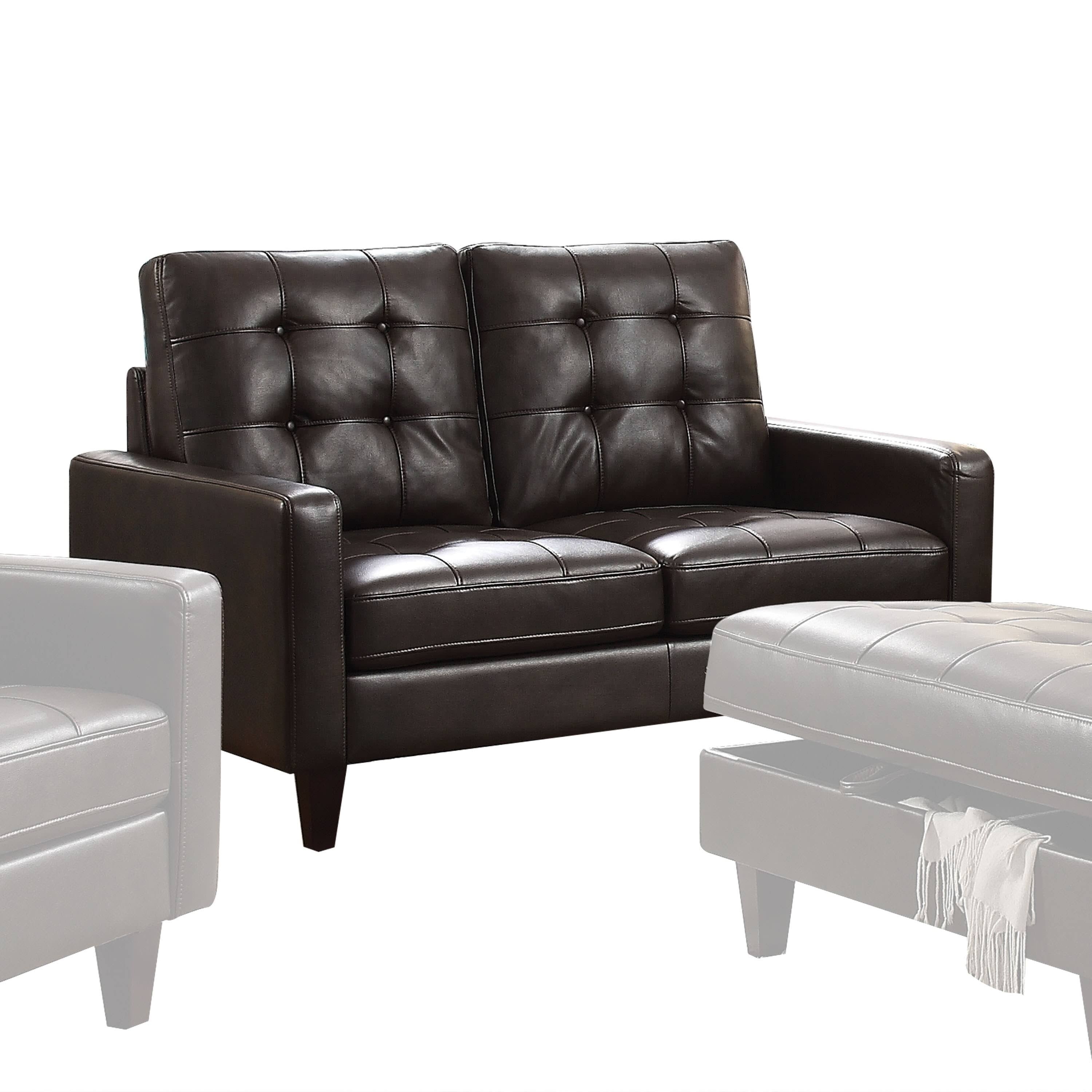Espresso Leather-Gel Loveseat G223048