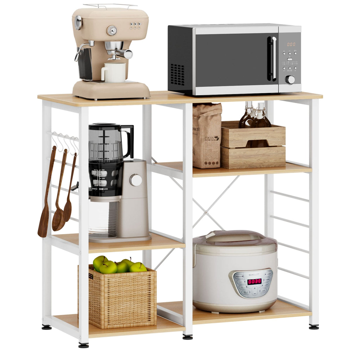 Maple 4-Tier Kitchen Baker's Rack Microwave Stand Storage Rack X220461