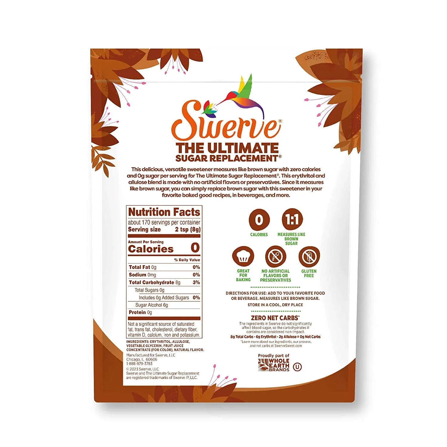 Brown Sugar Replacement Sweetener, 48oz F10138