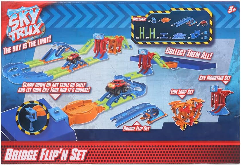 Glow in The Dark Race Car Track Playset, 45 Pcs with Lights L5782