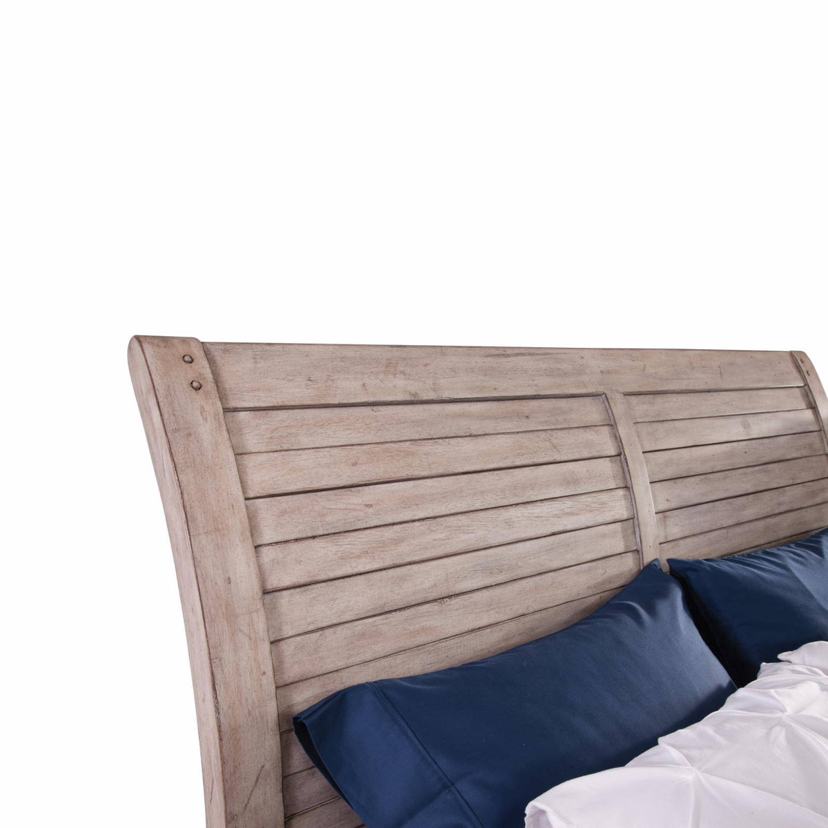 Whitewashed Queen Sleigh Headboard B802