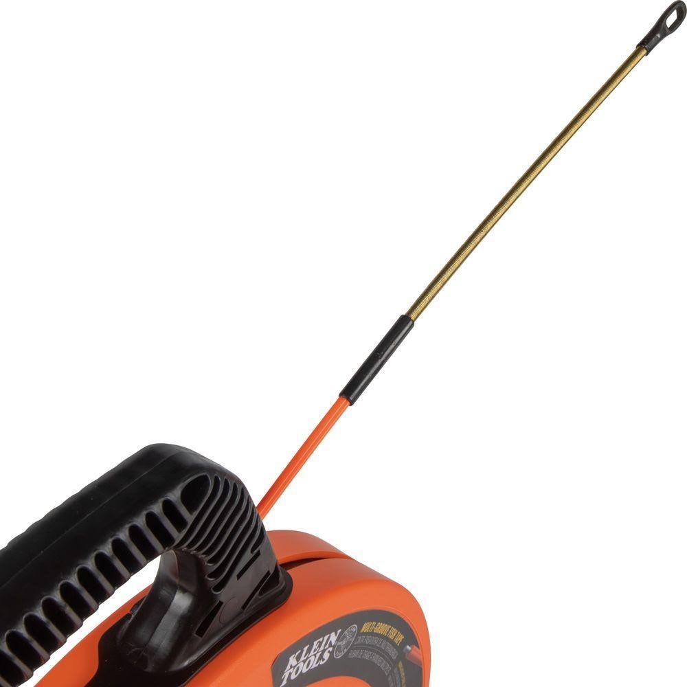 100 ft Multi-Groove Fiberglass Fish Tape with Spiral Steel Leader A34894