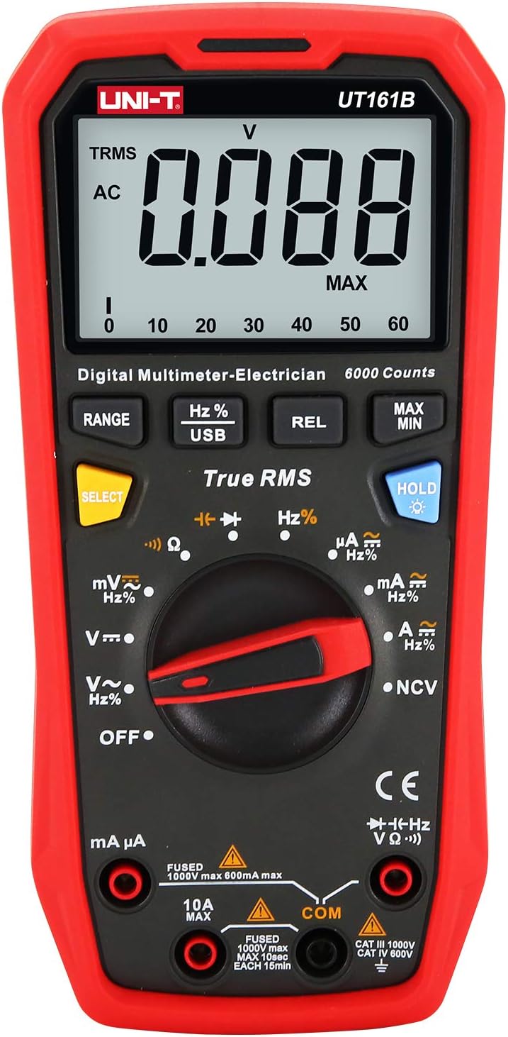 Digital Multimeter True RMS 6000 Counts 1000V AC/DC NCV Pack of 2 L39047