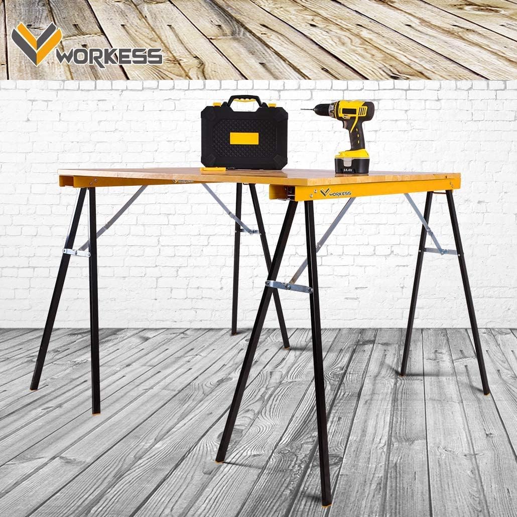 Twin Pack Portable Folding Sawhorse, 275 LBS Capacity Each X4930