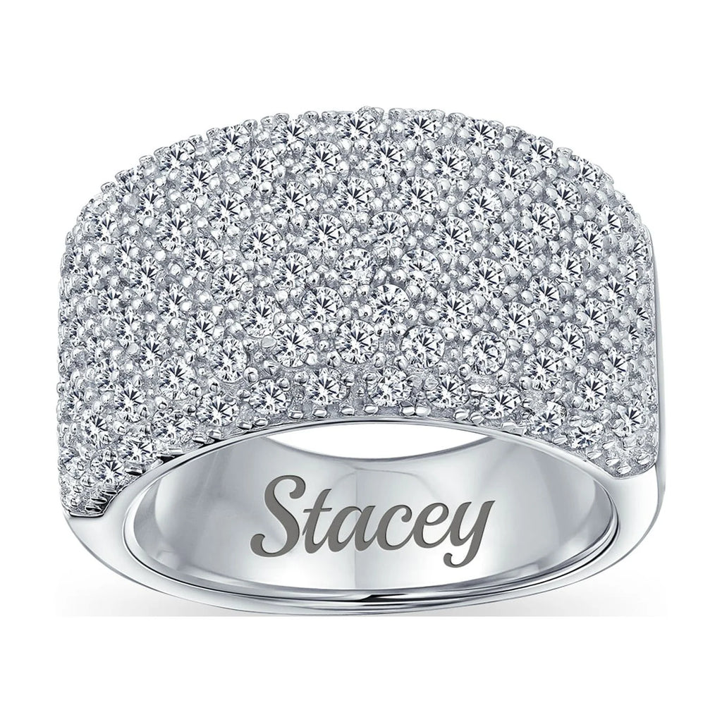 Wide Pave CZ Band Ring .925 Sterling Silver K93268