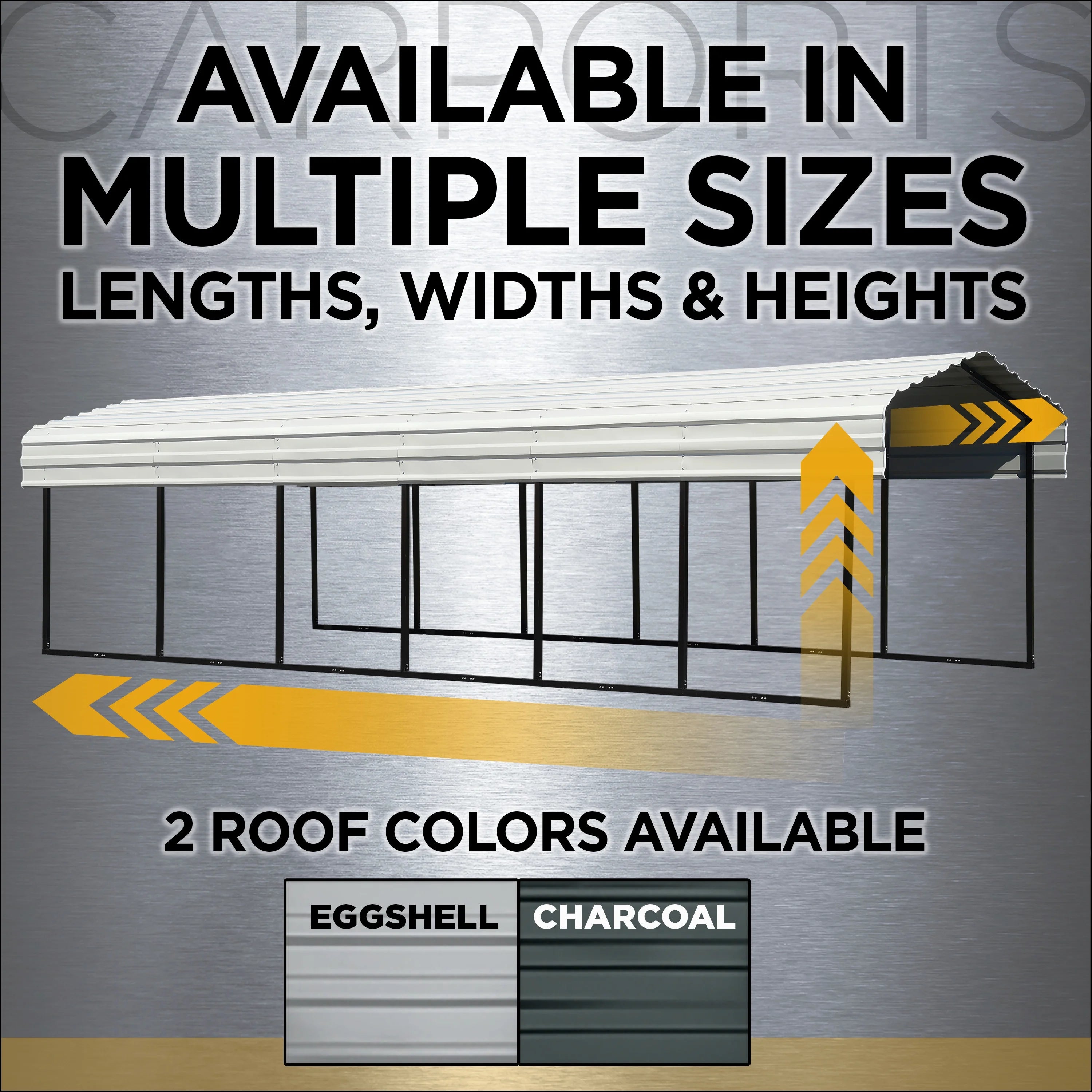 Galvanized Steel Carport 12 x 24 x 7 ft. A8441