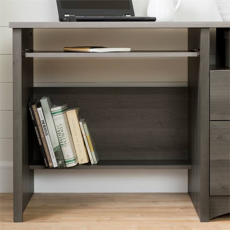 Desk and 1 Printer Cabinet Gray Maple G9896