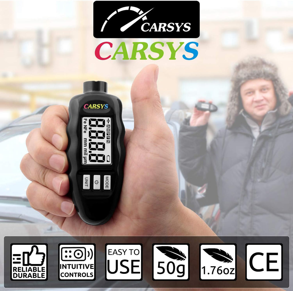 Coating Thickness Gauge Paint Meter, Range 0-137 mils, Ferrous, Non-Ferrous, LCD with Backlight, Precision Probe D45836