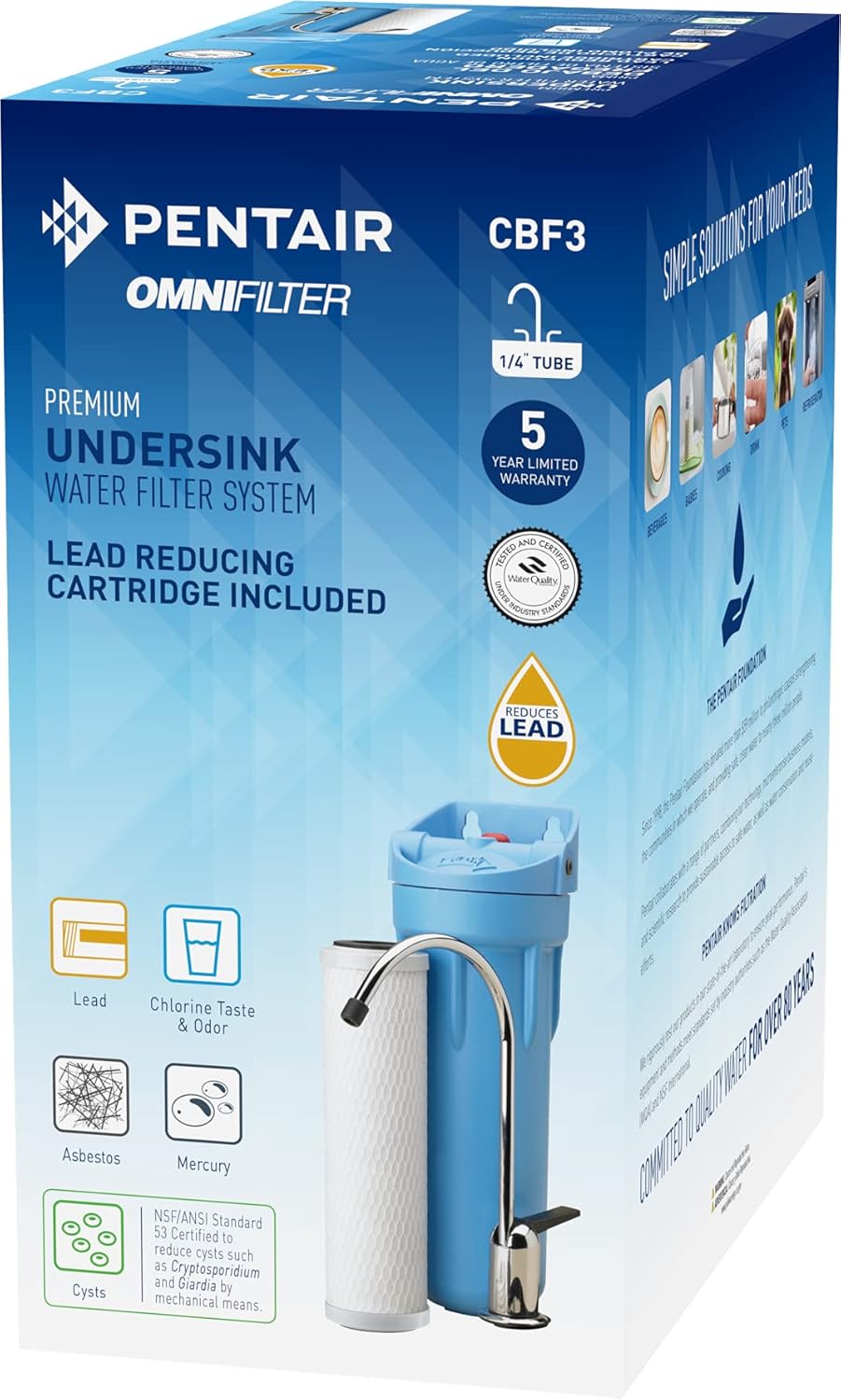 10 Premium Single-Stage Undersink Water Filtration System with Carbon Cartridge Y921181
