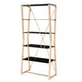 Gold 4-Shelf Steel and Glass Bookcase X229523
