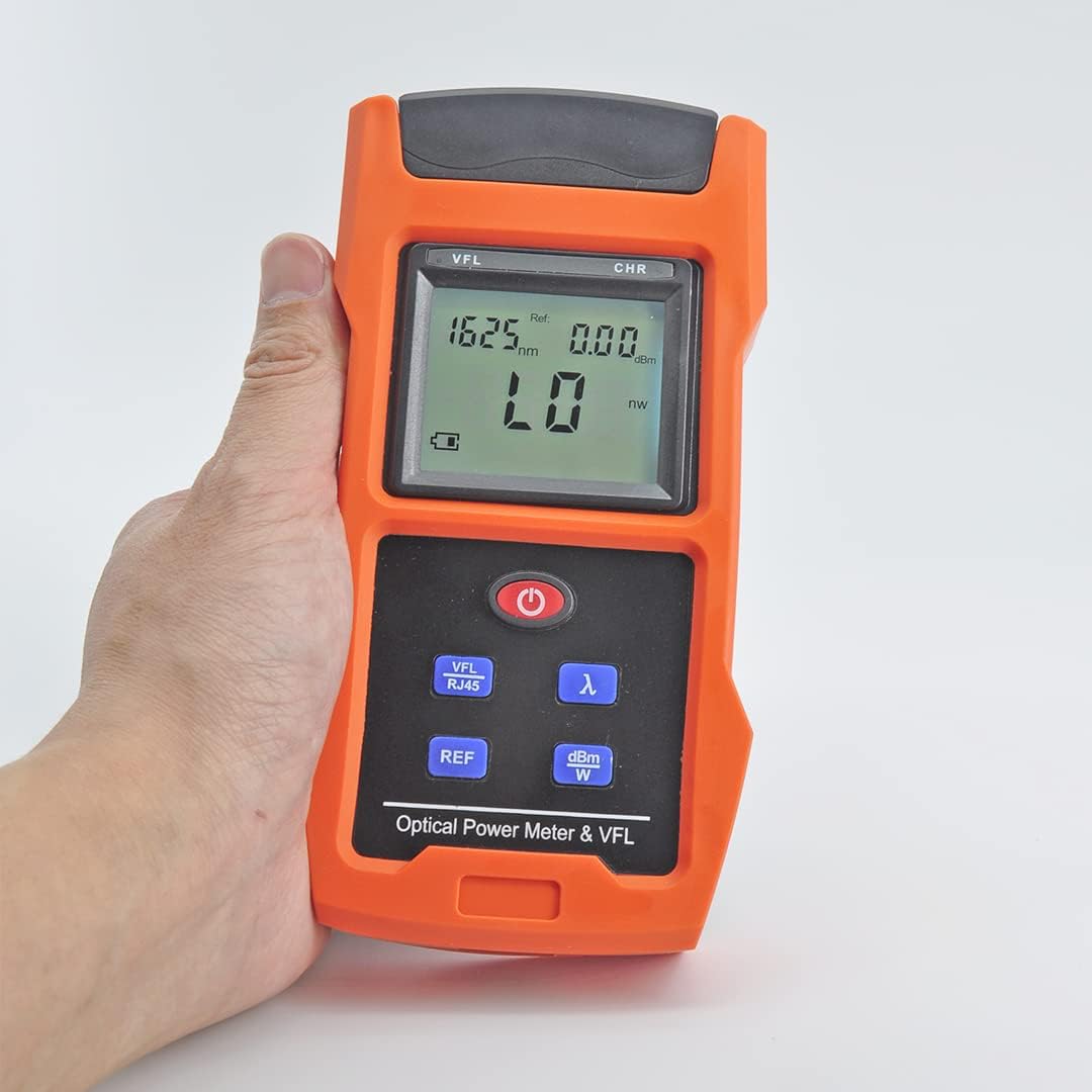 Optical Power Meter with Visual Fault Locator, Fiber Light Tester, Rechargeable Battery, USB Charge Port, Pack of 2 K46210