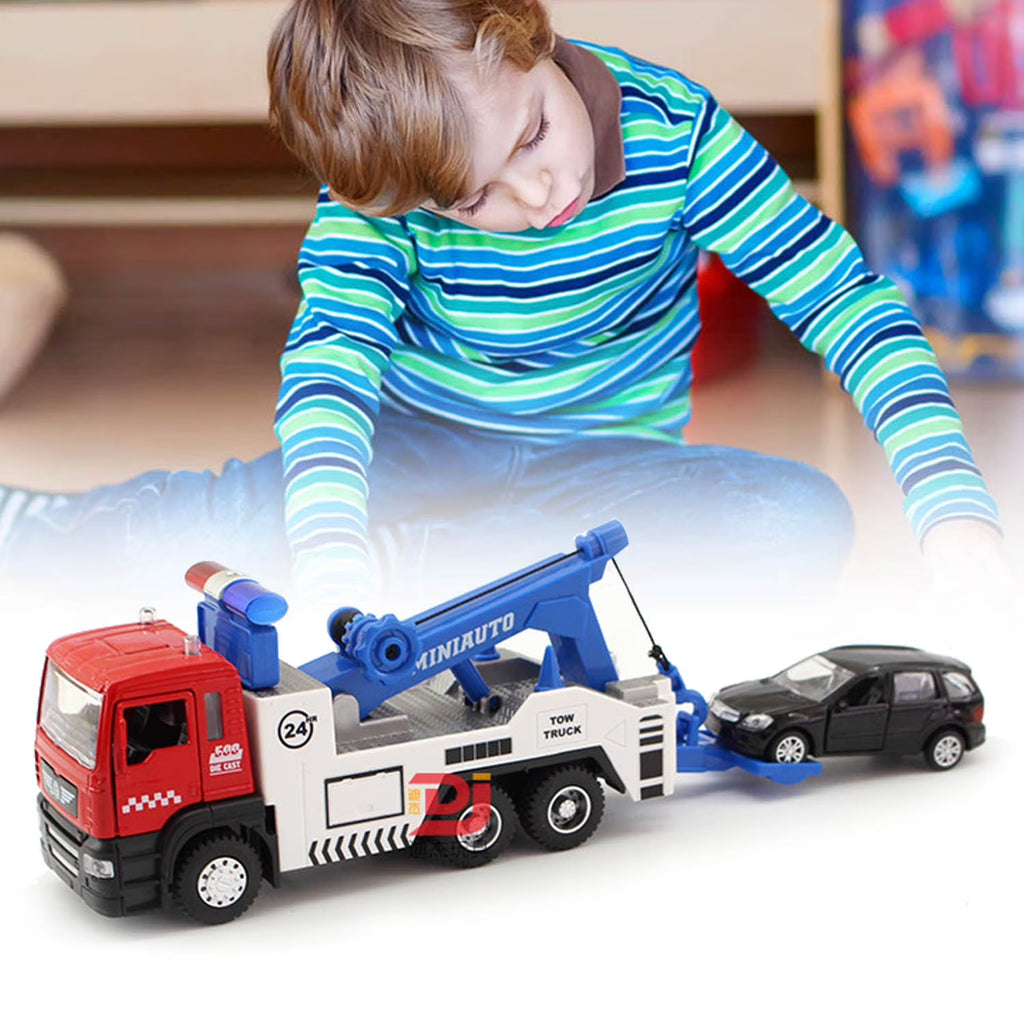 Pull Back Toy Tow Truck with Lights and Sound S6668