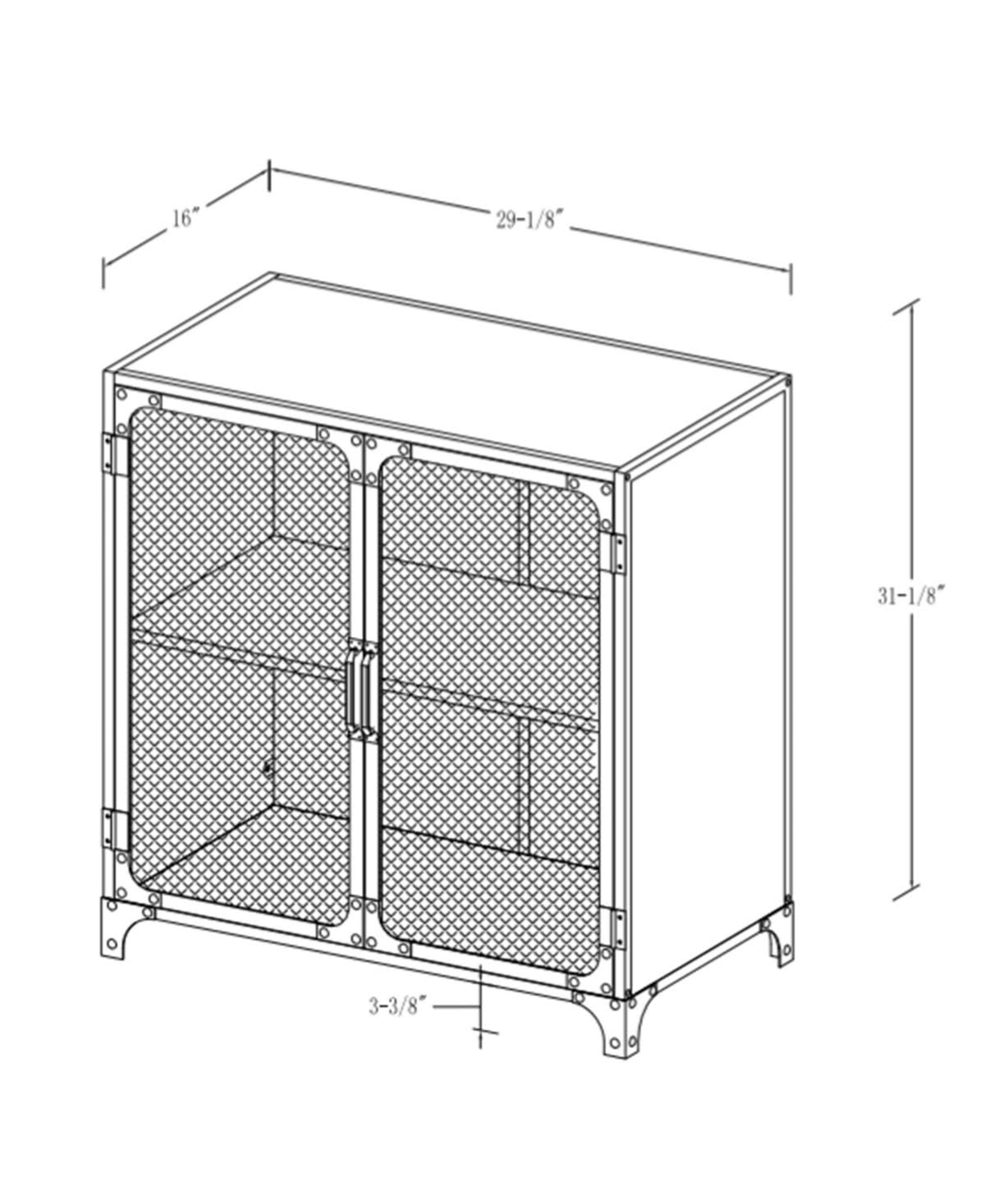 Grey Wash Gray Industrial Accent Cabinet P935