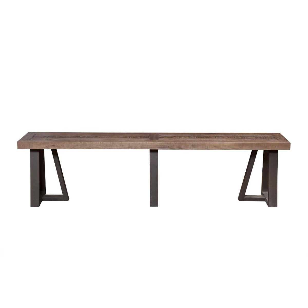 Wood and Metal Dining Bench Brown W262109