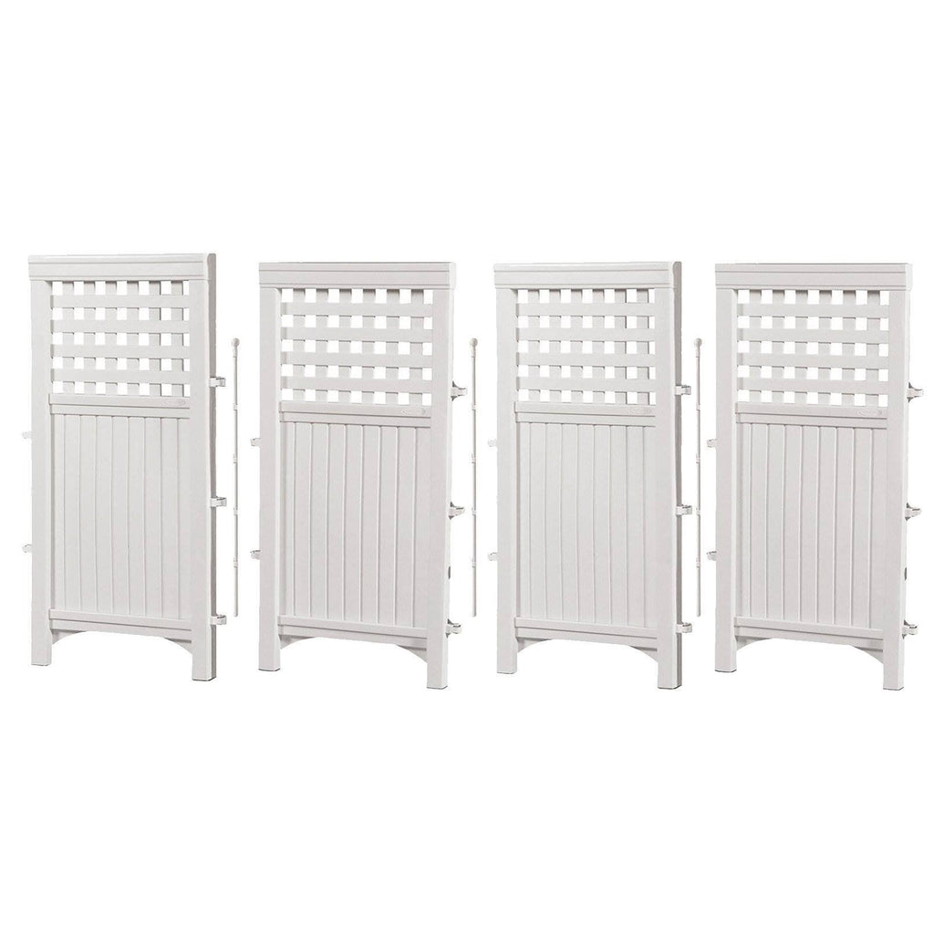 White 4 Panel Screen Enclosure Gated Fence, 2 pack E57119