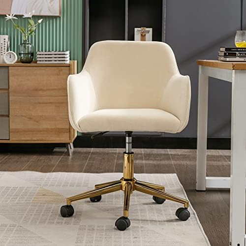 Petal Pink Velvet Fabric Swivel Desk Chair S23179