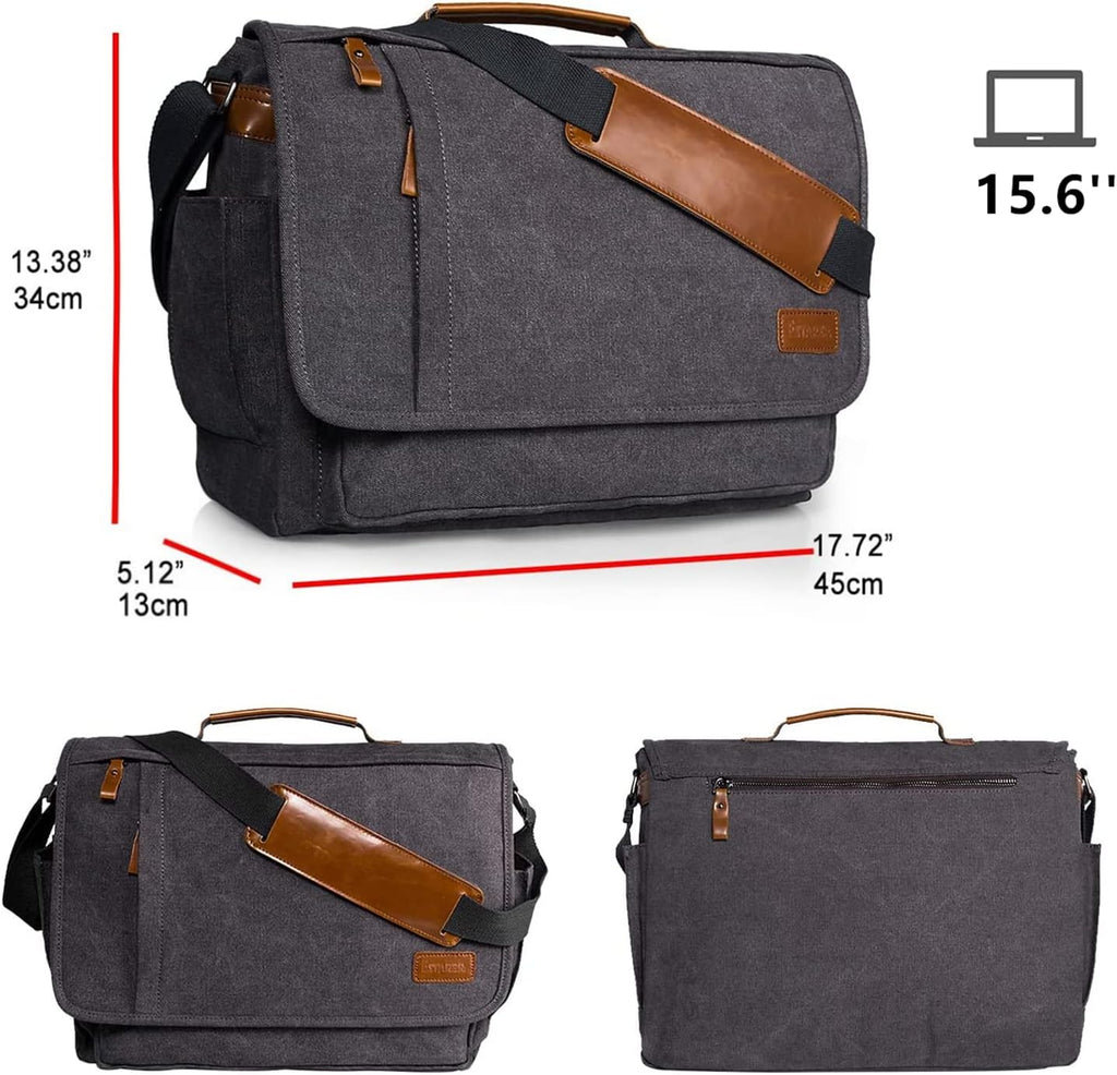 Canvas Laptop Shoulder Bag 17-17.3 Inch Water-resistance U1705