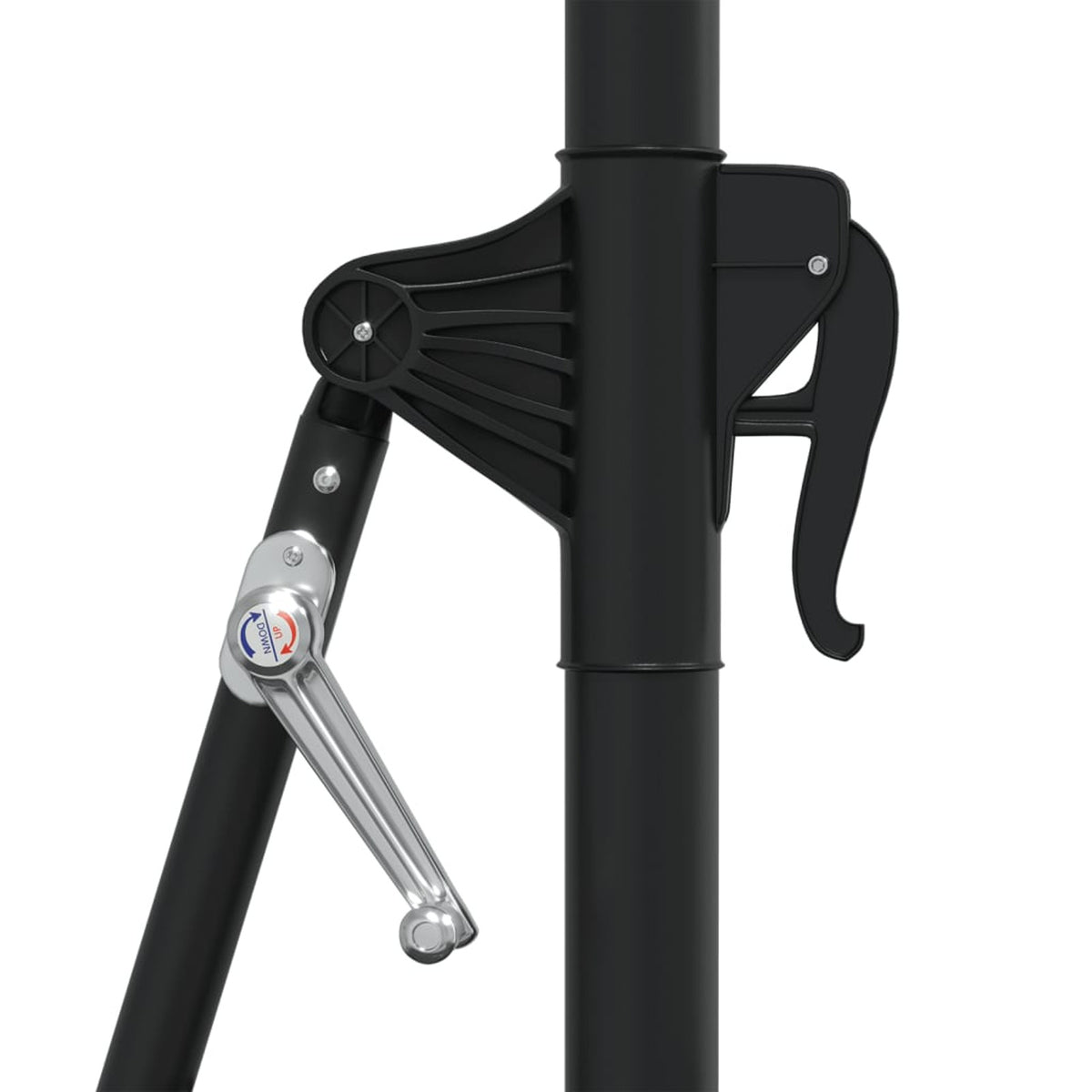 Wall Mounted Parasol with LEDs and Metal Pole Garden Folding Umbrella Sand 118.1 x 51.6 Inches G579061