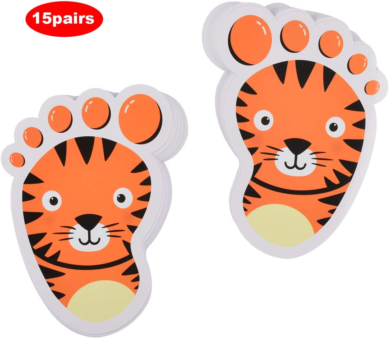 30 Pairs Self-Adhesive Floor Decals Footprint Stickers W954497