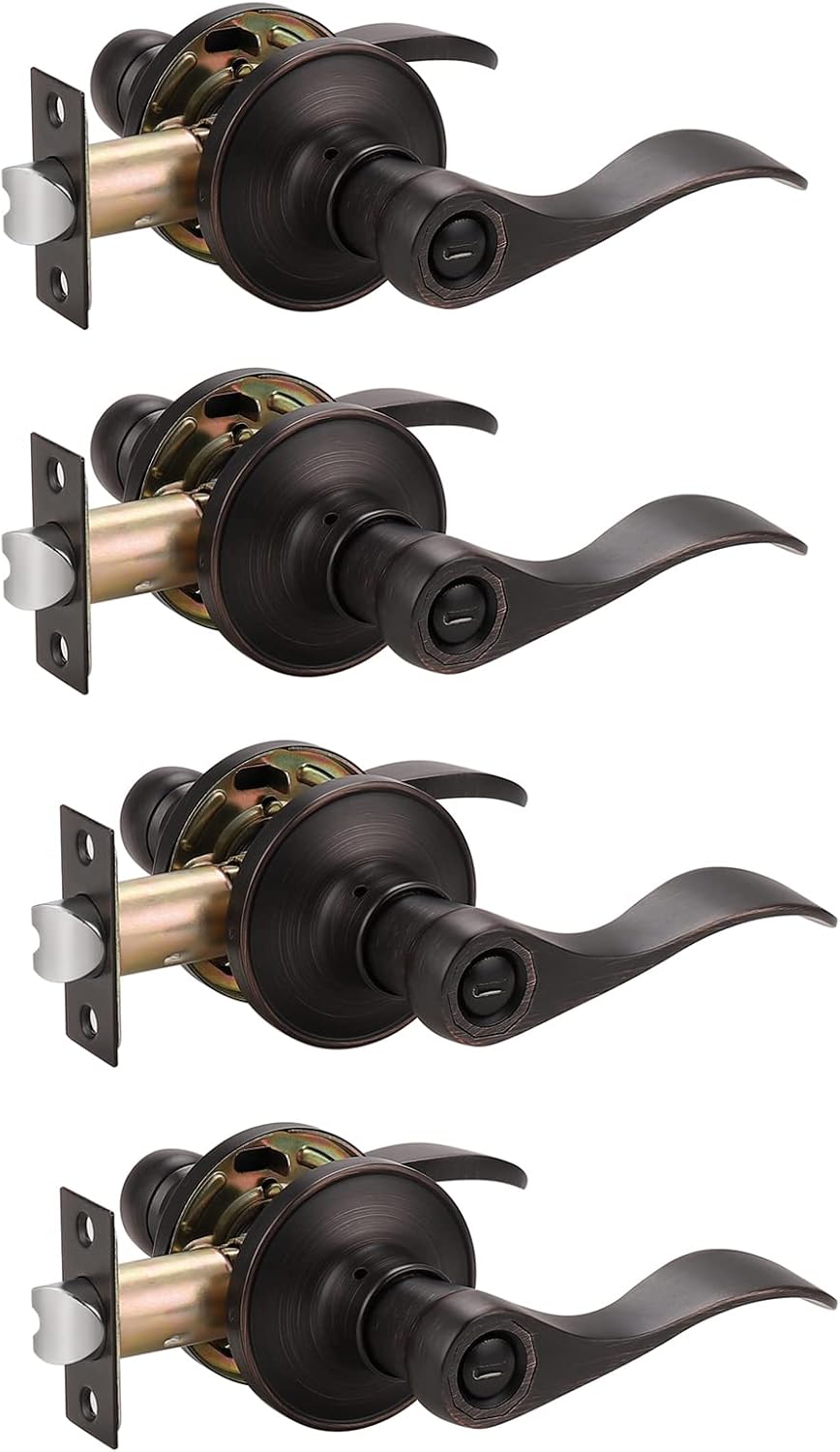 Oil Rubbed Bronze Privacy Door Levers, 3 Pack F8292