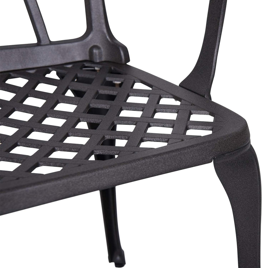 3 Piece Cast Aluminum Patio Bistro Table Set with Umbrella Hole O567