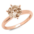 0.5ct Round Cut Brown Champagne Simulated Diamond 18k Pink Rose Gold Ring Size 3.5 T882850