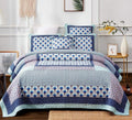 Minty Blue Cotton Patchwork Bedspread Set Queen 3-Pieces A8084