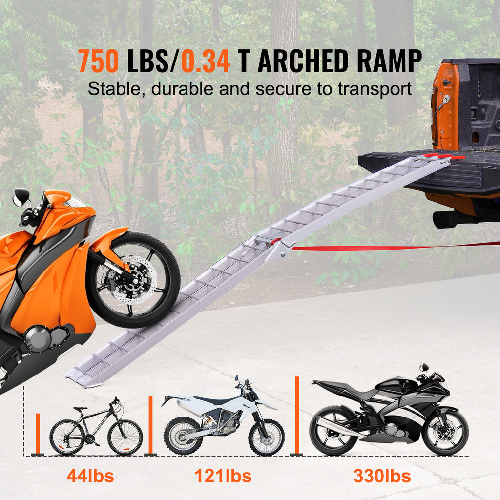 Aluminum Loading Ramp 750 lbs Foldable Non-slip Truck Ramps E22855