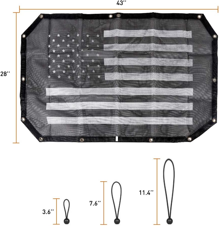 Black Mesh Shade Top Sunshade Cover for Jeep Wrangler JK JKU 2/4-Door O77271
