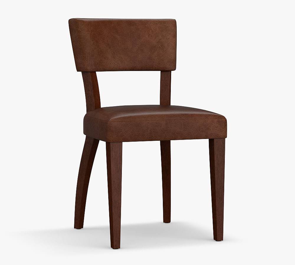 Leather Dining Side Chair, Mahogany Leg C682