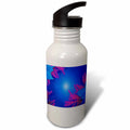 Blue and Pink Poinsettia 21 oz Sports Water Bottle H19201