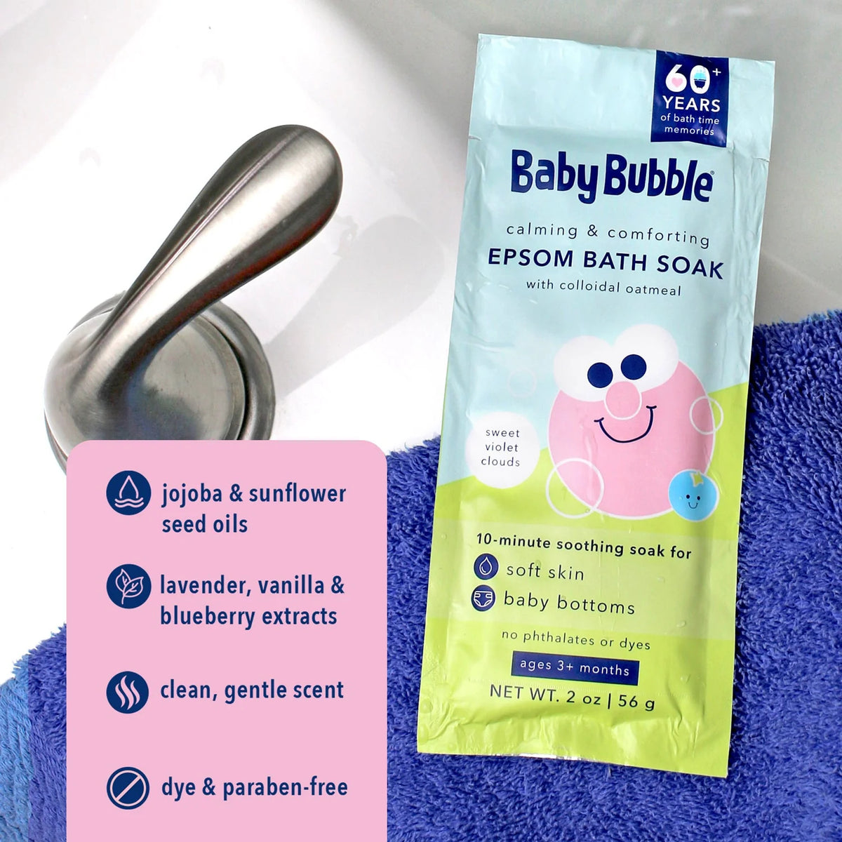 Calming Epsom Bath Soak, Sweet Violet Clouds Scent, 2 oz. V751244