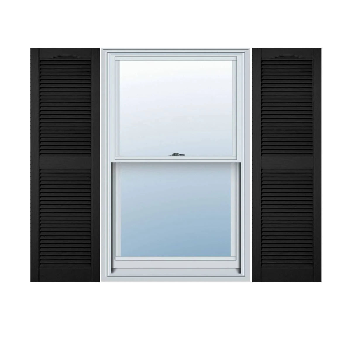 Black Vinyl Open Louver Shutters E331532
