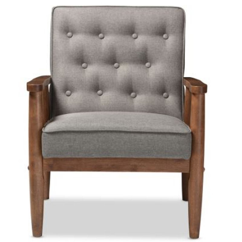 2 Piece Tufted Loveseat and Chair Set in Gray I937