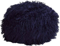 Navy Fuzzy Round Ottoman J397