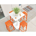 Red 4 Person Patio Square Bar Table X27405