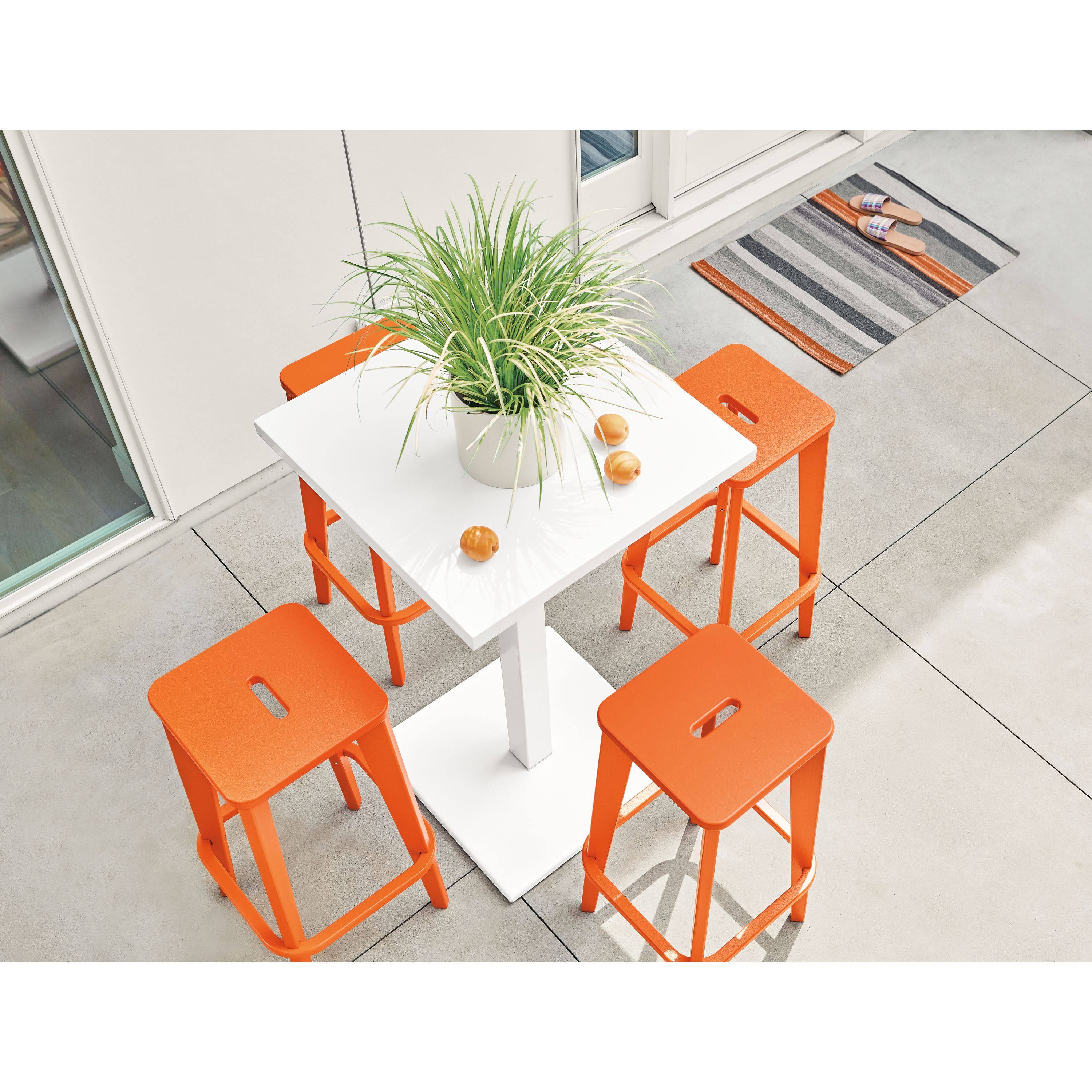 Red 4 Person Patio Square Bar Table X27405
