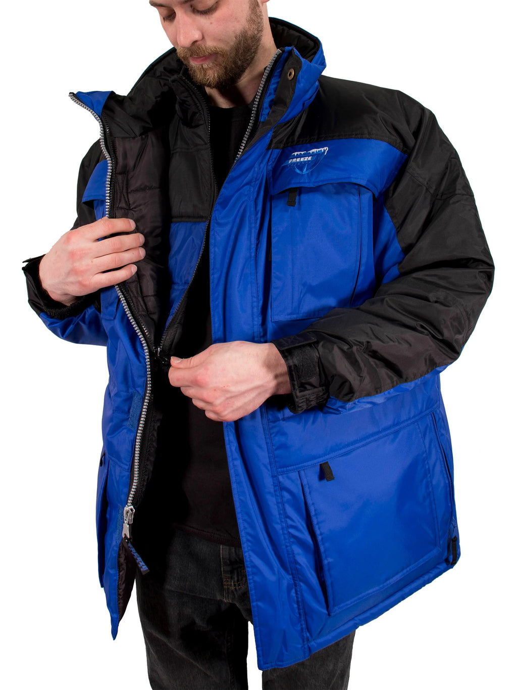 3in1 Winter Jacket Coat Parka & Vest (4XL, Blue) F935730