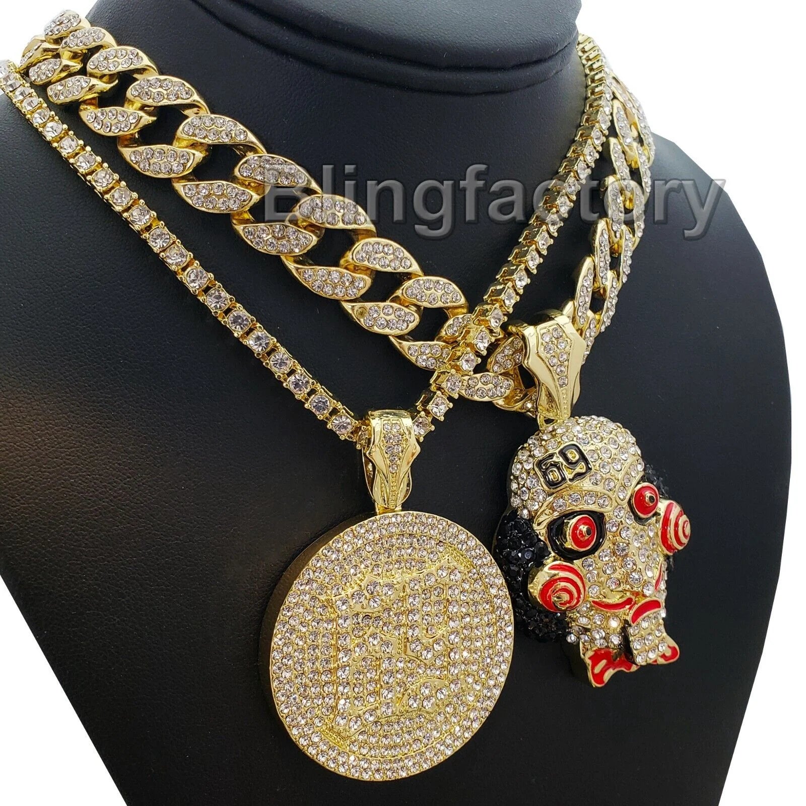 18" Full Iced Cuban Choker Chain Necklace X516422