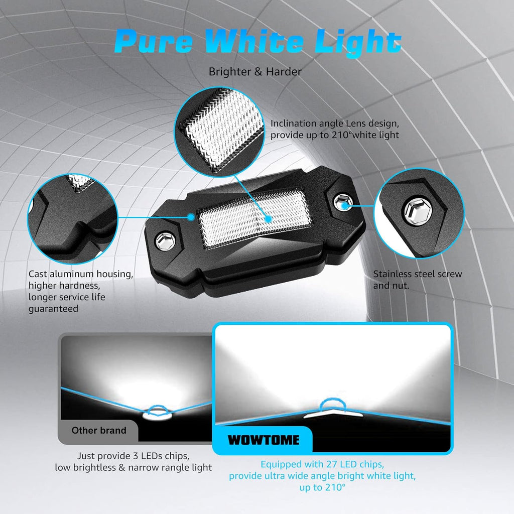 Black 8-Pods Waterproof LED Rock Lights O13328